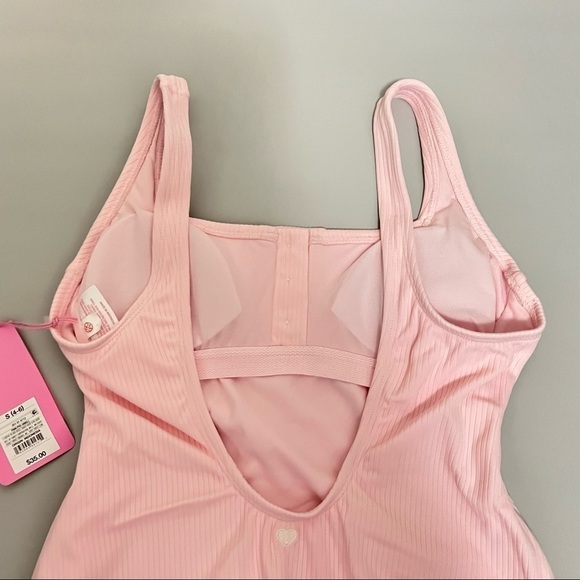 STONEY Clover Lane X Target Pink Ribbed Cheeky High Leg One Piece Swim Suit S - Picture 6 of 12